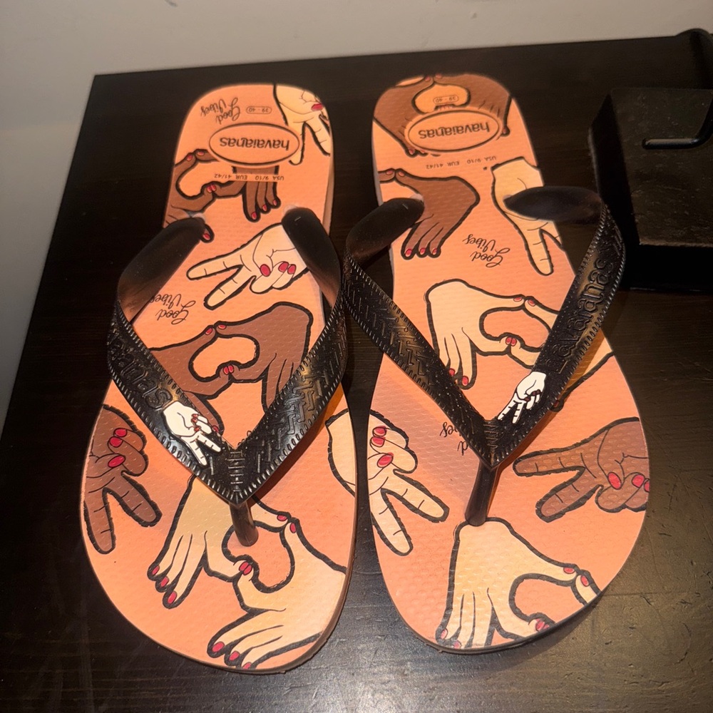 Havaianas Graphic Flip Flops Good Vibes Size 39/40